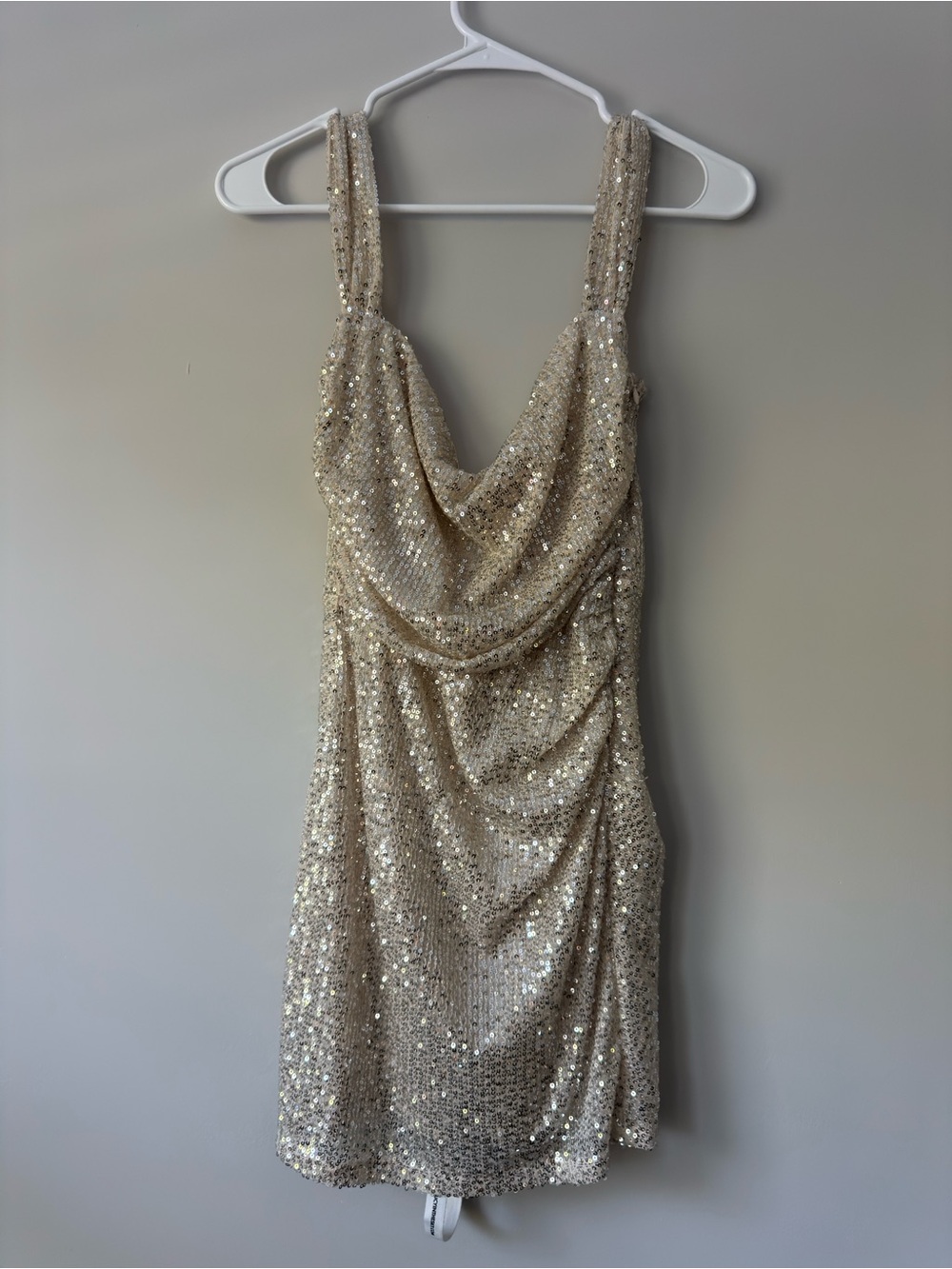 ‼️Brand New‼️ Lucy in the Sky Gold Sequin Draped Cocktail Dress